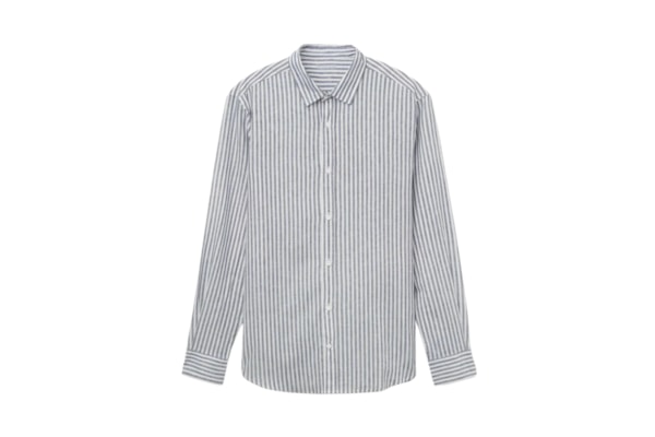 Camisa Em Linho e Algodão - Azul