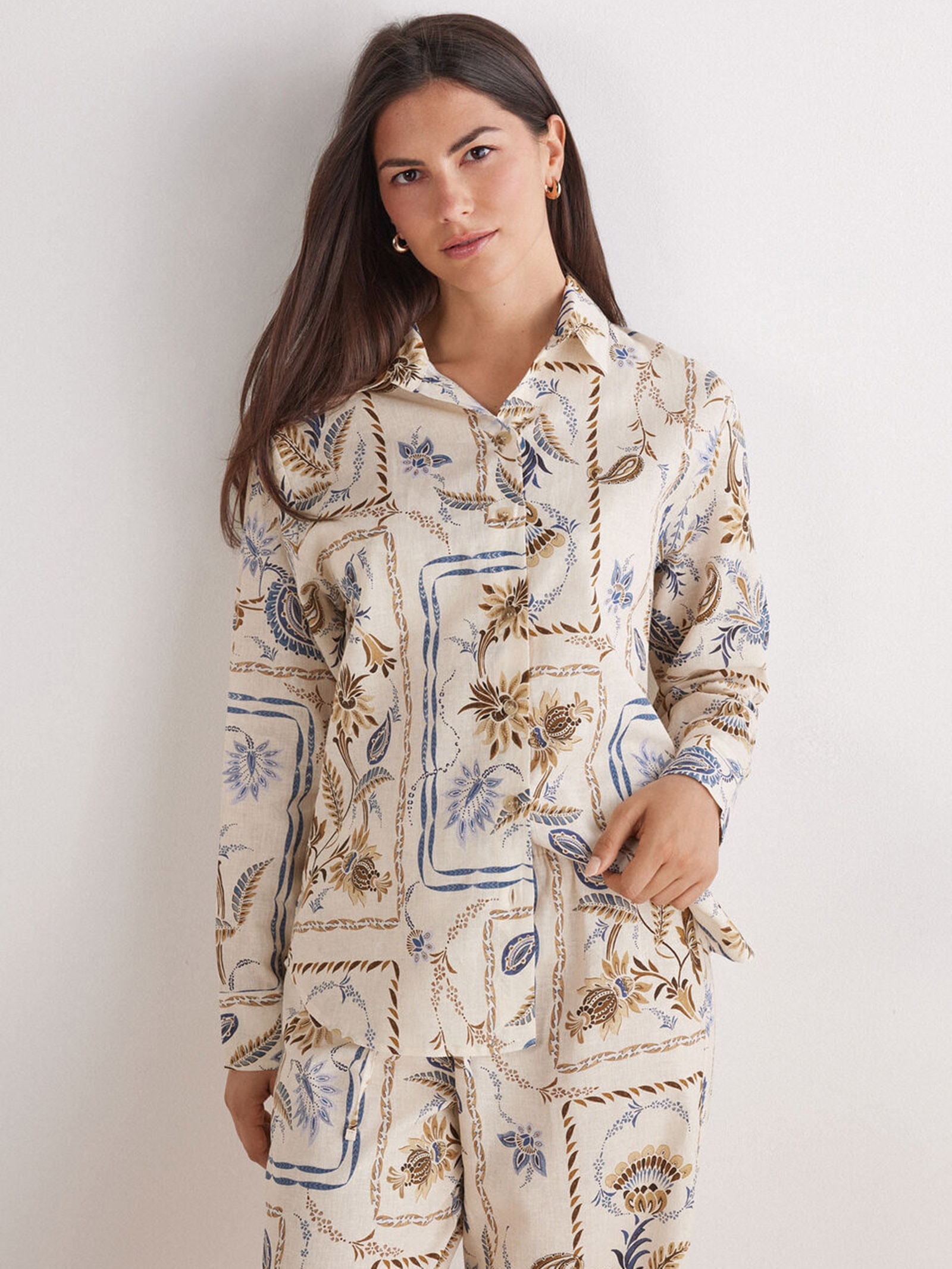 Camisa Em Linho e Algodão Italian Riviera Bege Intimissimi