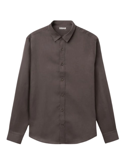 Camisa Em Linho e Algodão – Marrom