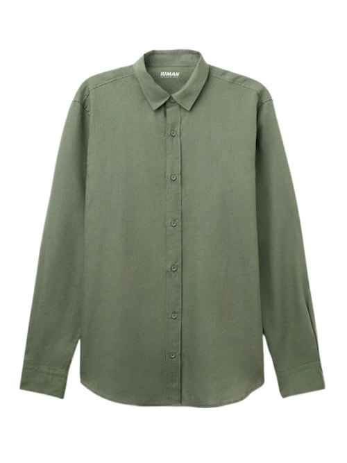Camisa Em Linho e Algodão – Verde