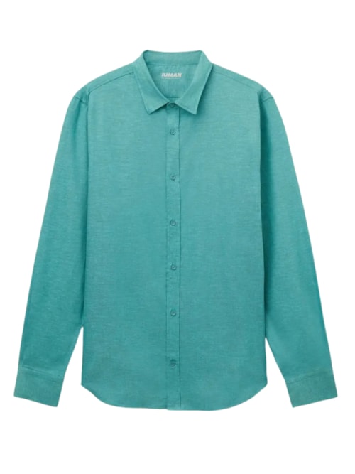 Camisa Em Linho e Algodão – Verde