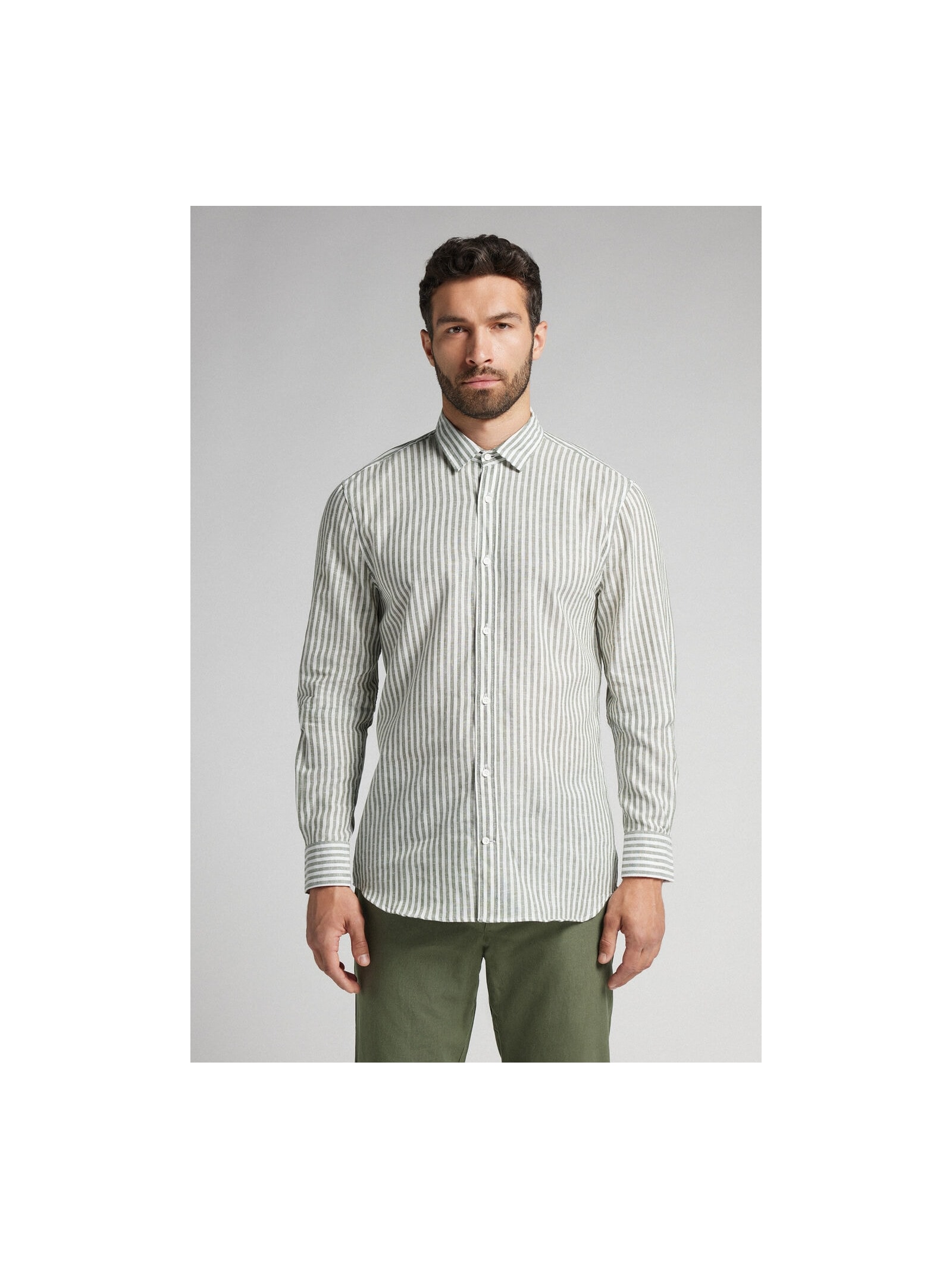 Camisa Em Linho e Algodão Verde Intimissimi