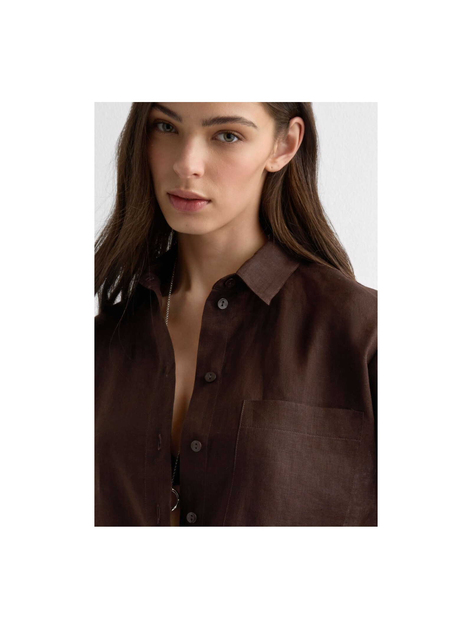 Camisa Em Linho Marrom Intimissimi