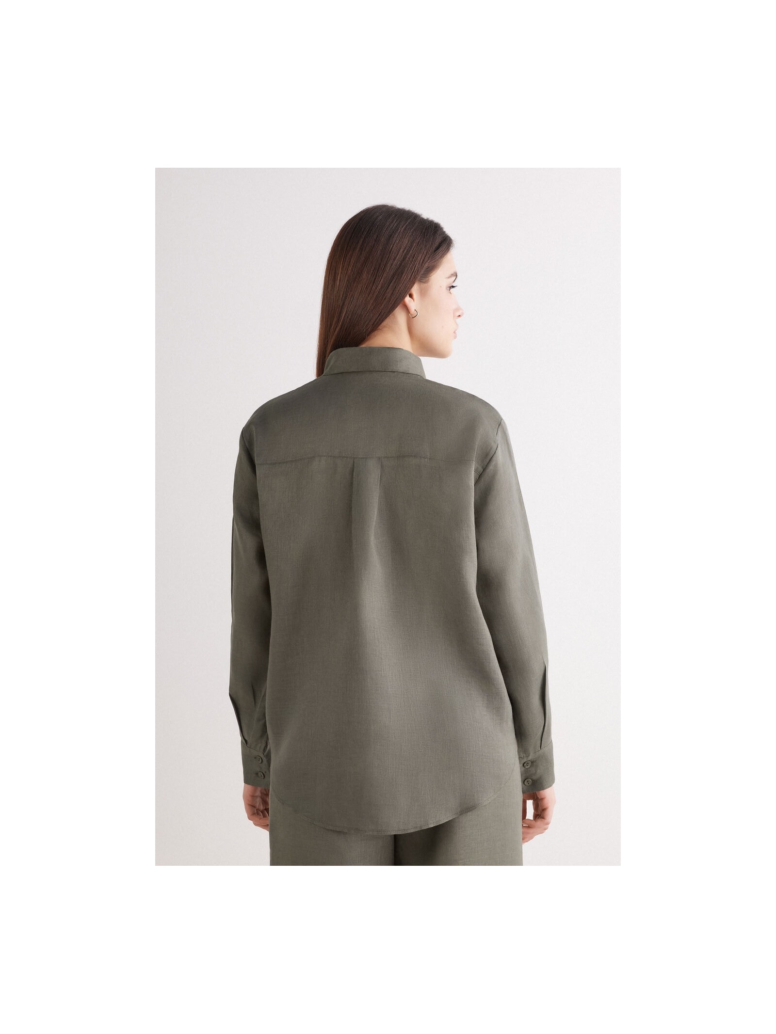 Camisa Em Linho The Pure Linen Verde Calzedonia