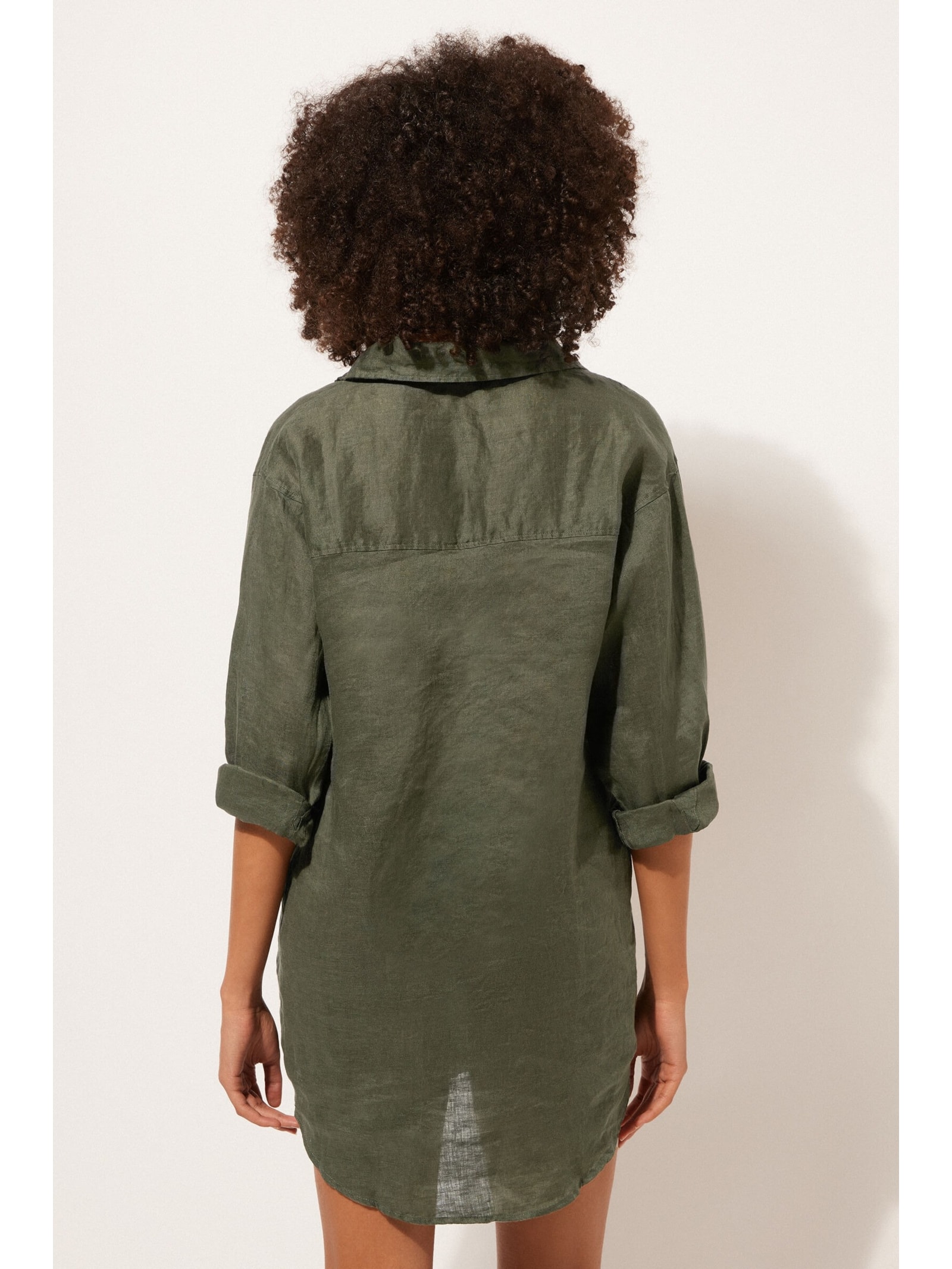 Camisa Em Linho Verde Calzedonia