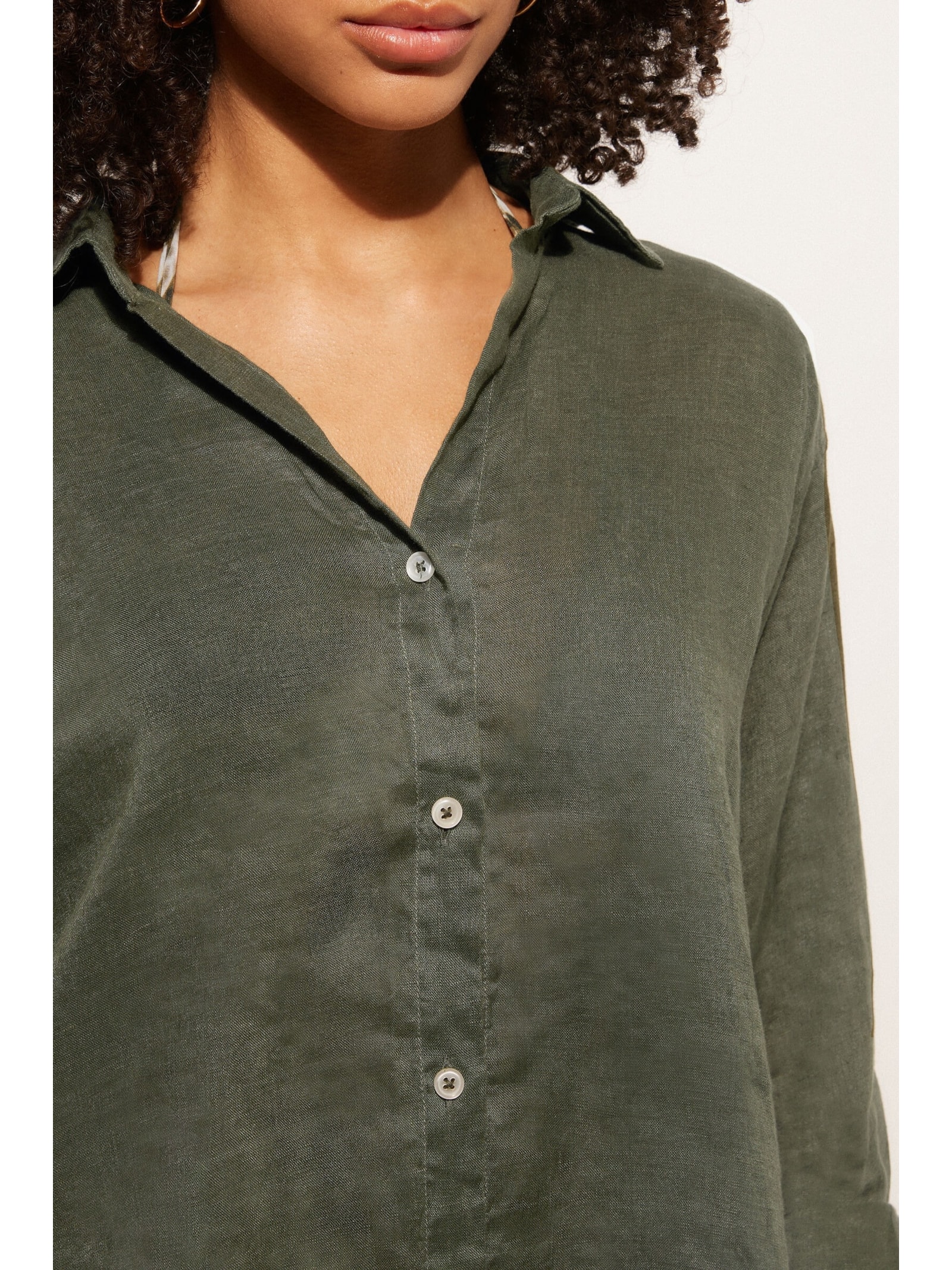 Camisa Em Linho Verde Calzedonia