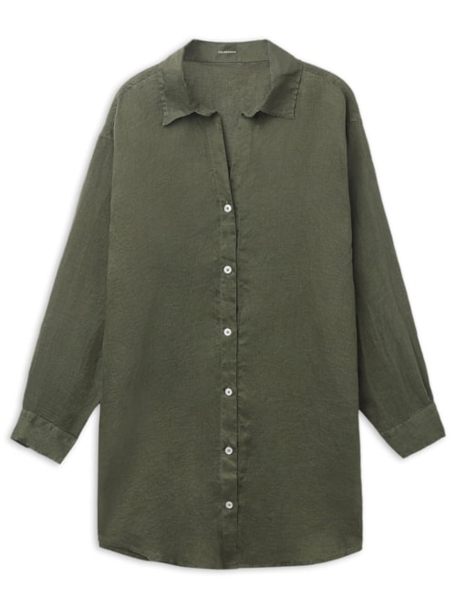 Camisa Em Linho – Verde