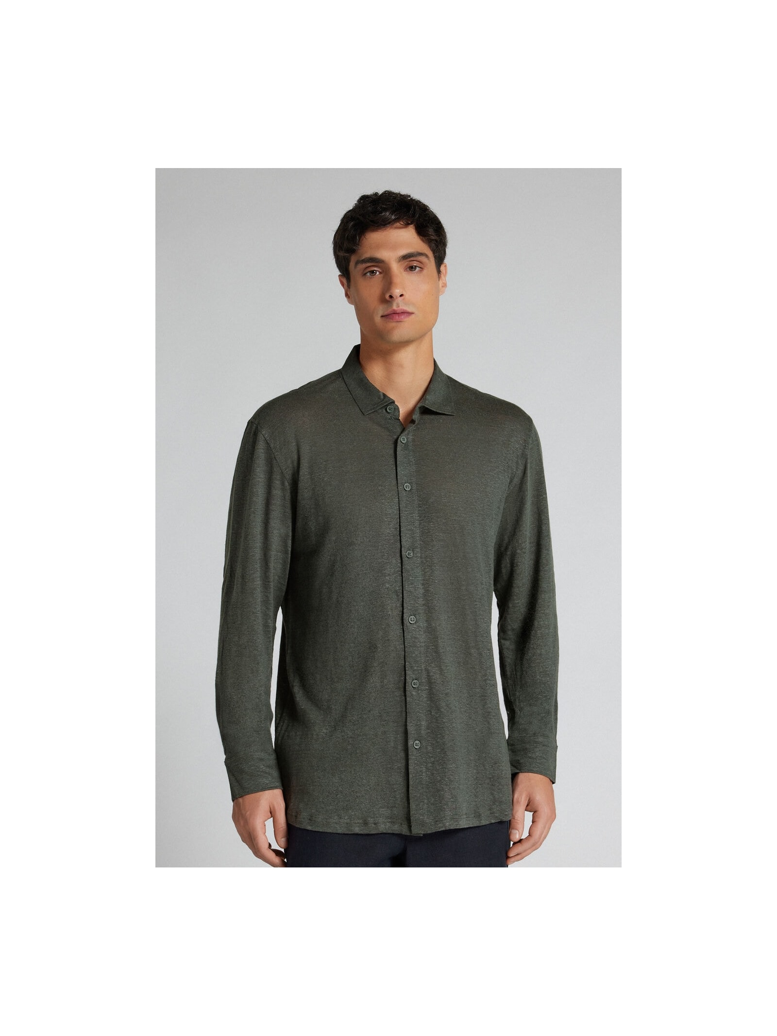 Camisa Em Linho Verde Intimissimi