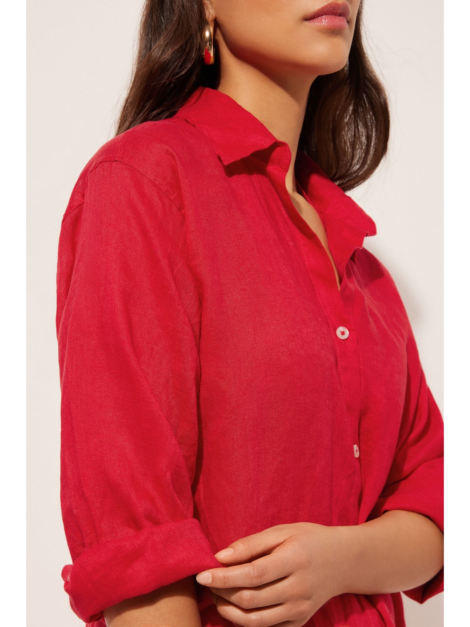 Camisa Em Linho Vermelho Calzedonia