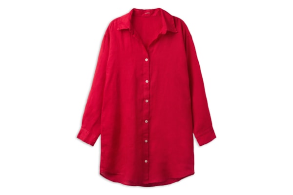 Camisa Em Linho - Vermelho