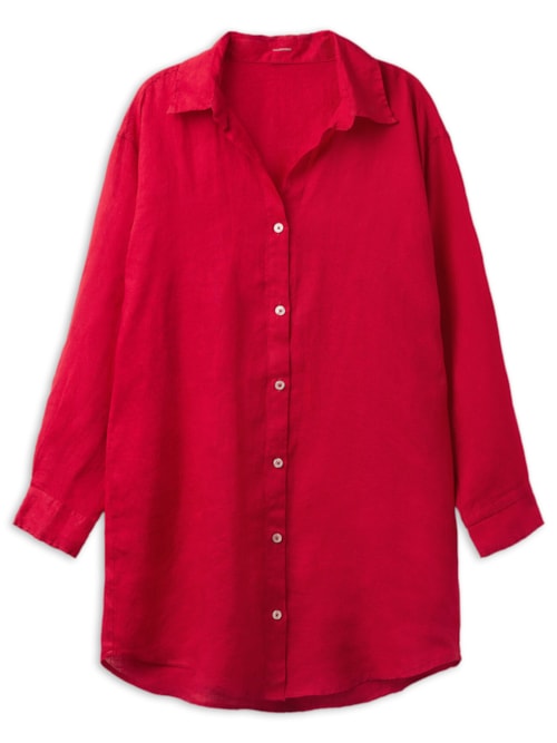 Camisa Em Linho – Vermelho
