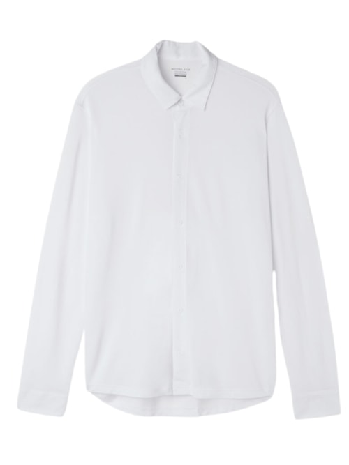 Camisa Em Piquet De Modal e Seda – Branco