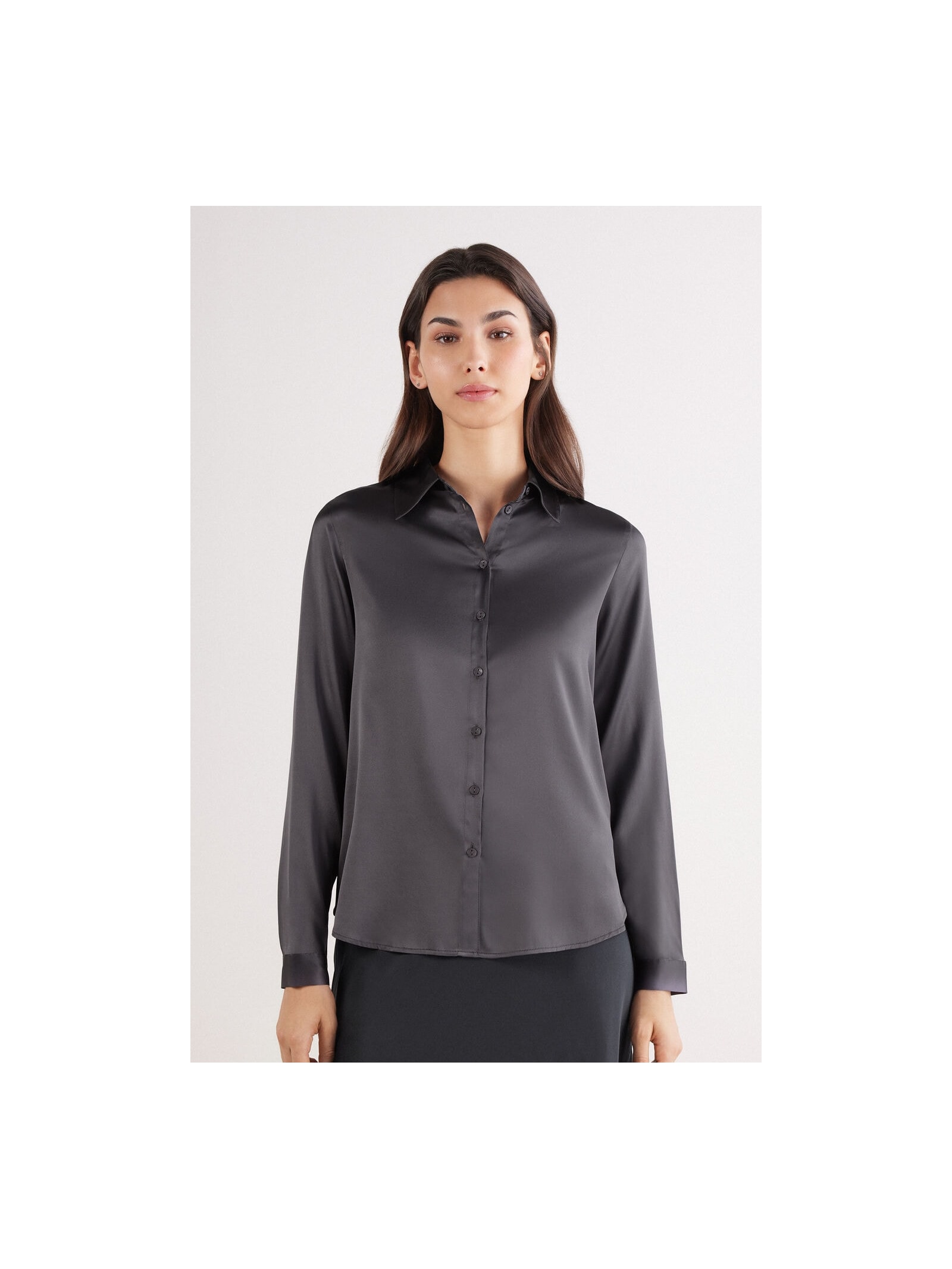 Camisa Em Seda Cinza Intimissimi