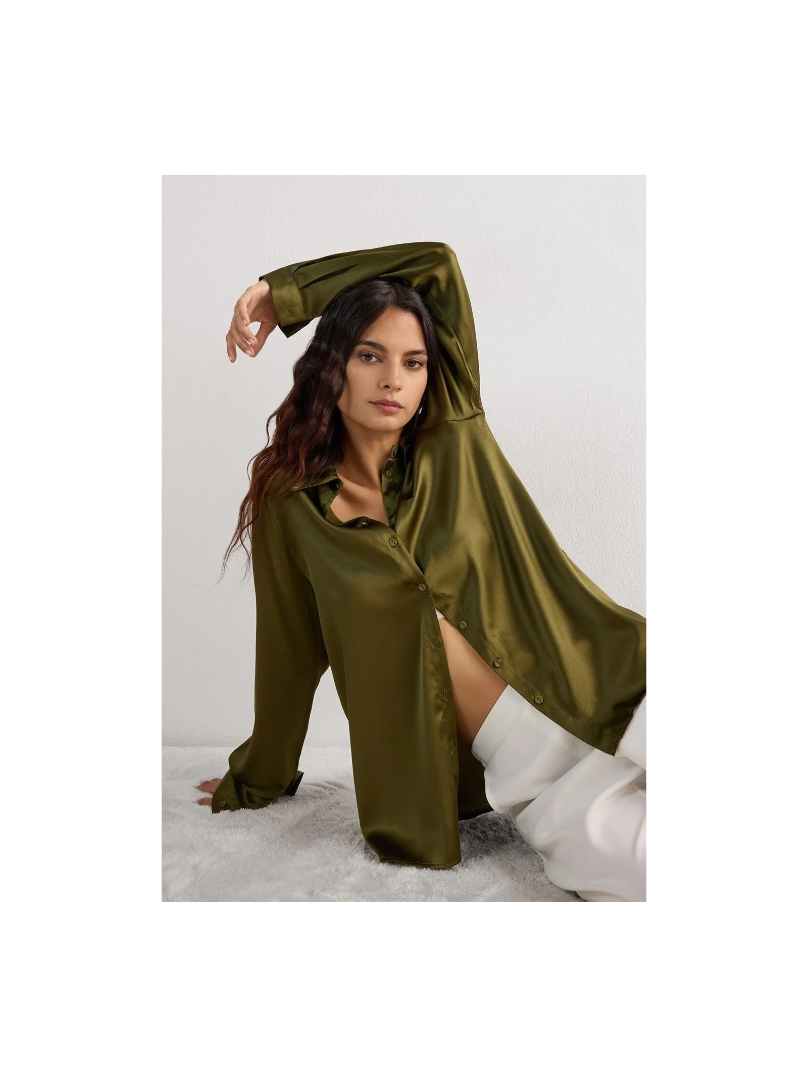 Camisa Em Seda Verde Intimissimi