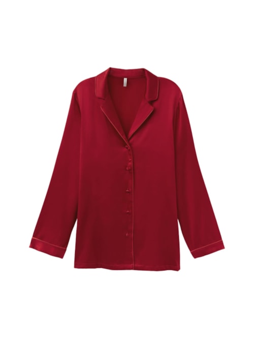 Camisa Em Seda – Vermelho