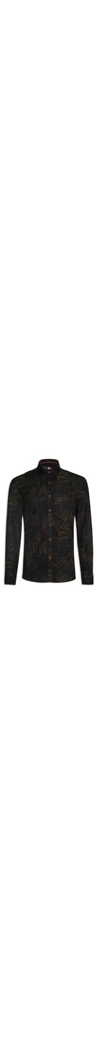 Camisa Estampada Winter Leaves - Preto