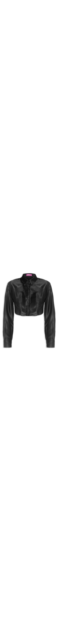Camisa Feminina Acetinada - Preto