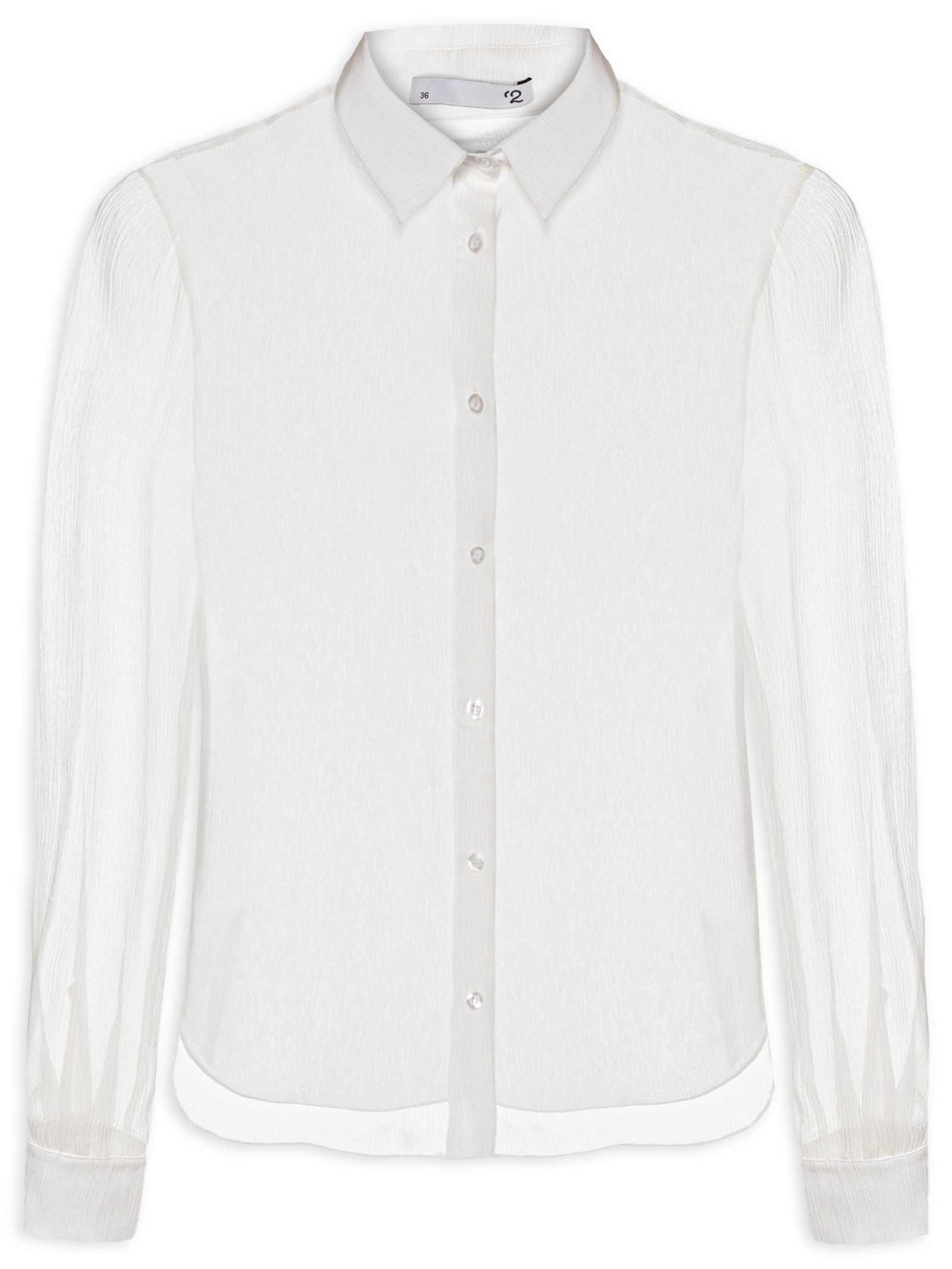 Camisa Feminina Ajustada Em Seda Pura Off White '2Essential
