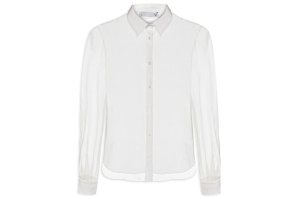 Camisa Feminina Ajustada Em Seda Pura - Off White