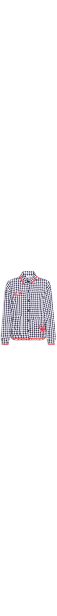 Camisa Feminina Alg Vichy Bordado - Azul