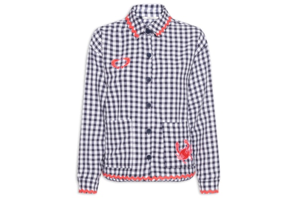 Camisa Feminina Alg Vichy Bordado - Azul