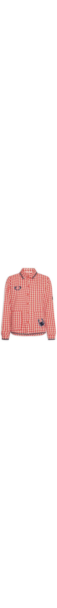 Camisa Feminina Alg Vichy Bordado - Vermelho