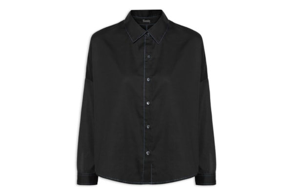 Camisa Feminina Algodão Amassadinho Intense - Preto
