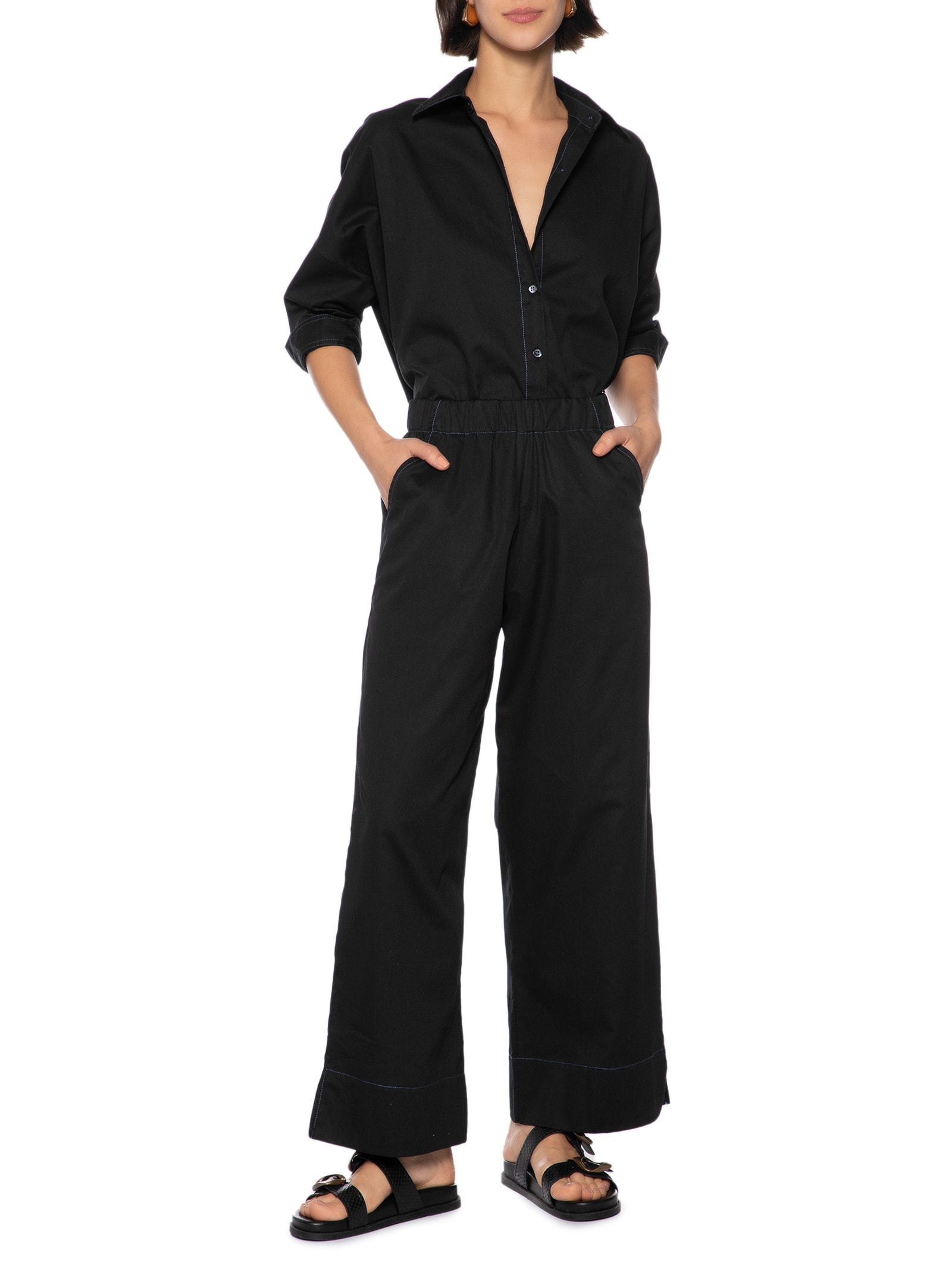 Camisa Feminina Algodão Amassadinho Intense Preto Cantão
