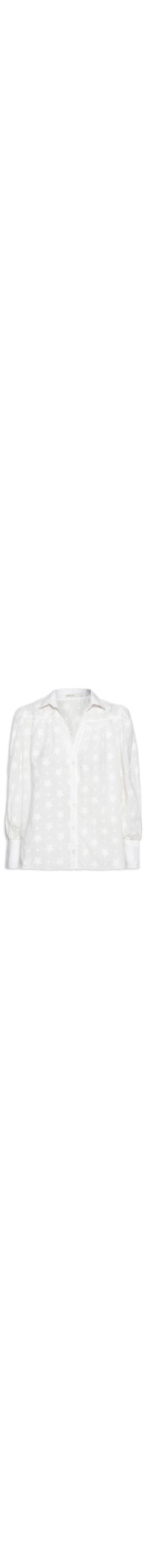 Camisa Feminina Algodão Bordado Mix Estrelas - Off White