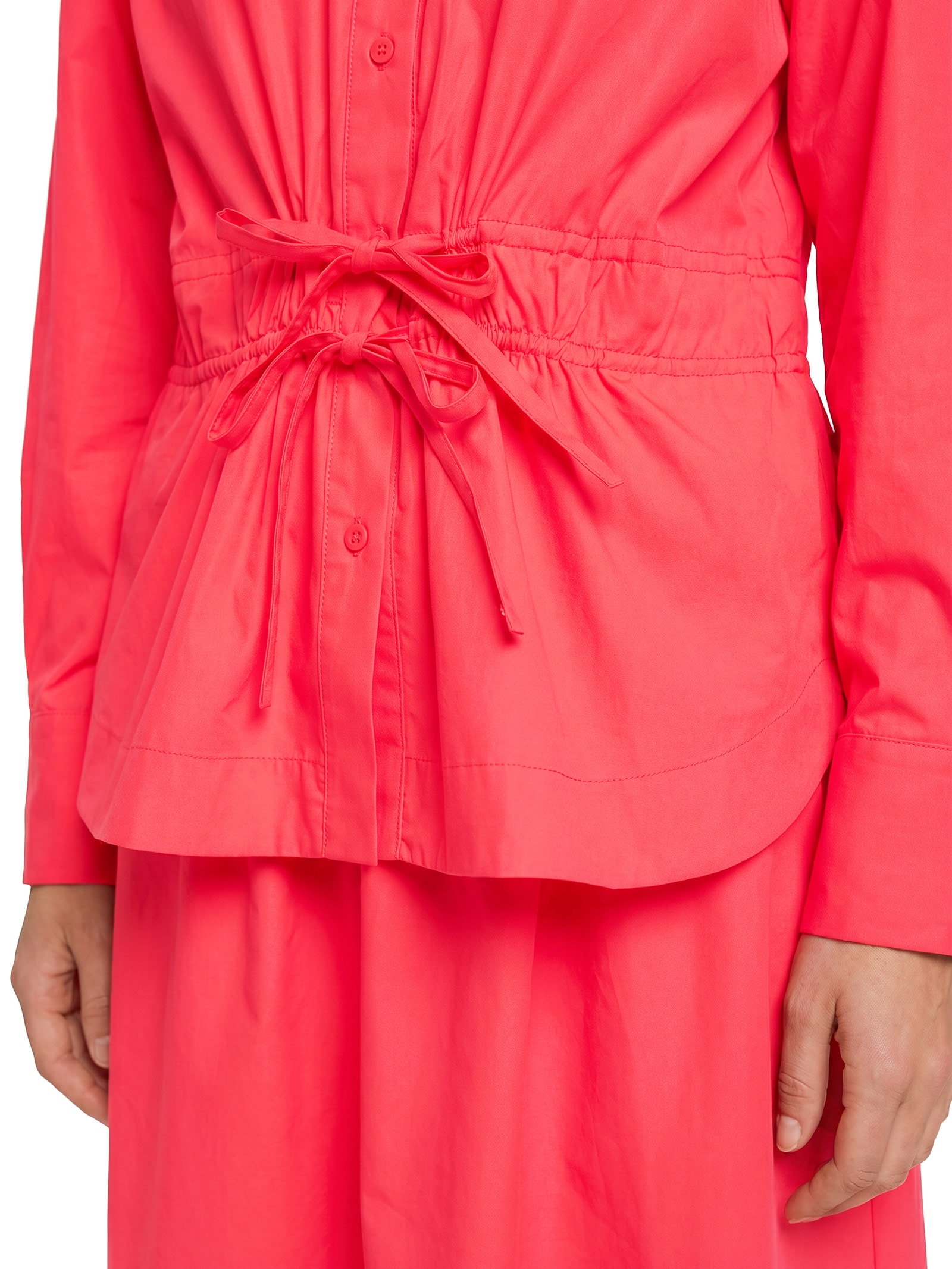 Camisa Feminina Algodão Empapelado Vermelho Cantão