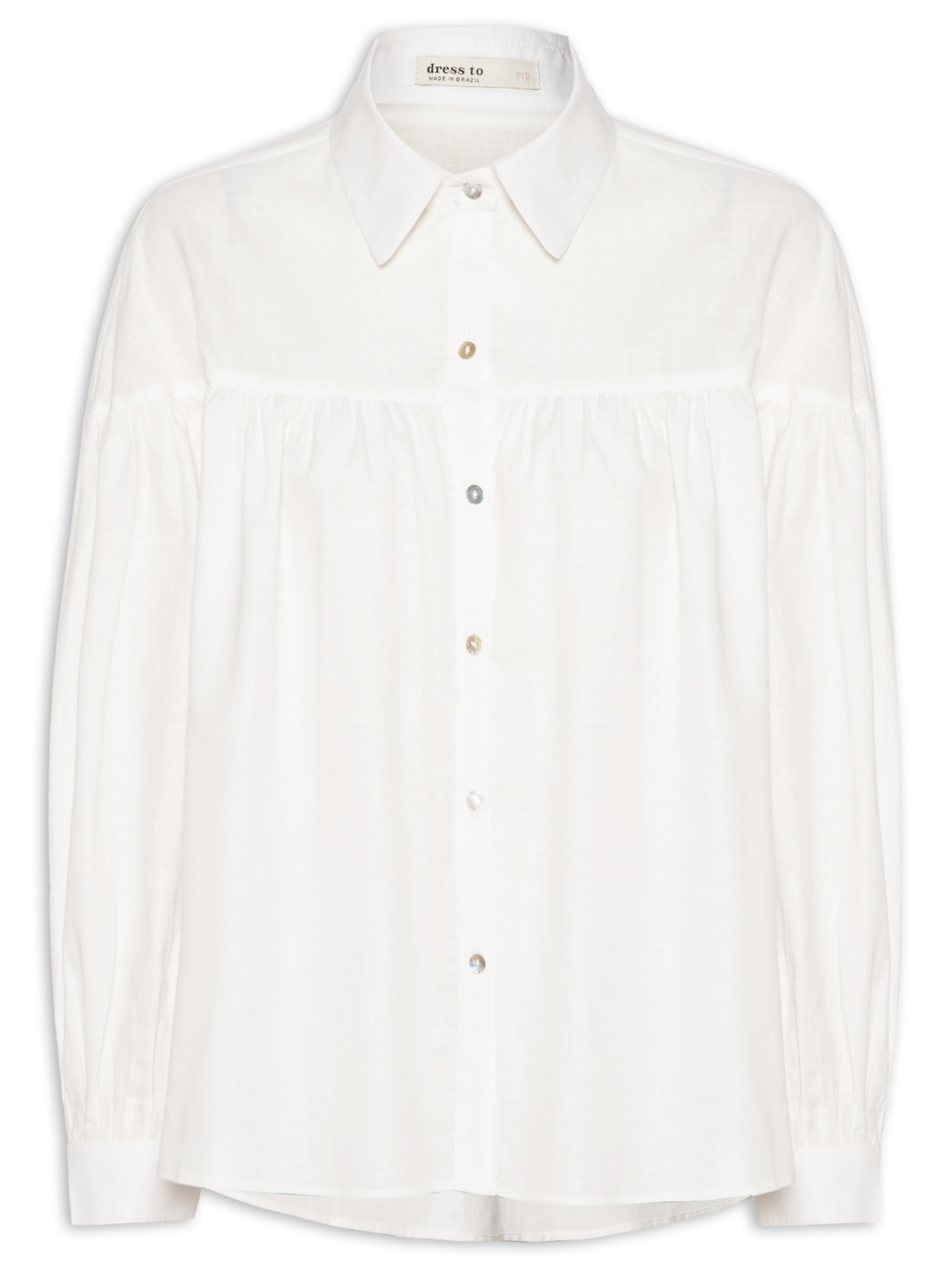 Camisa Feminina Algodão Ombro Deslocado Branco Dress To