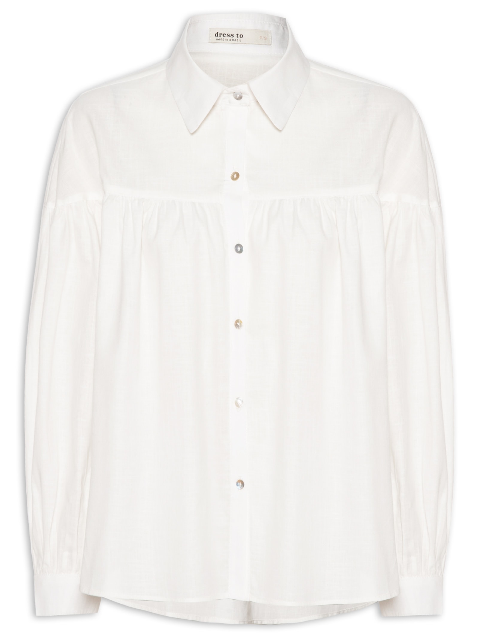 Camisa Feminina Algodão Ombro Deslocado Branco Dress To