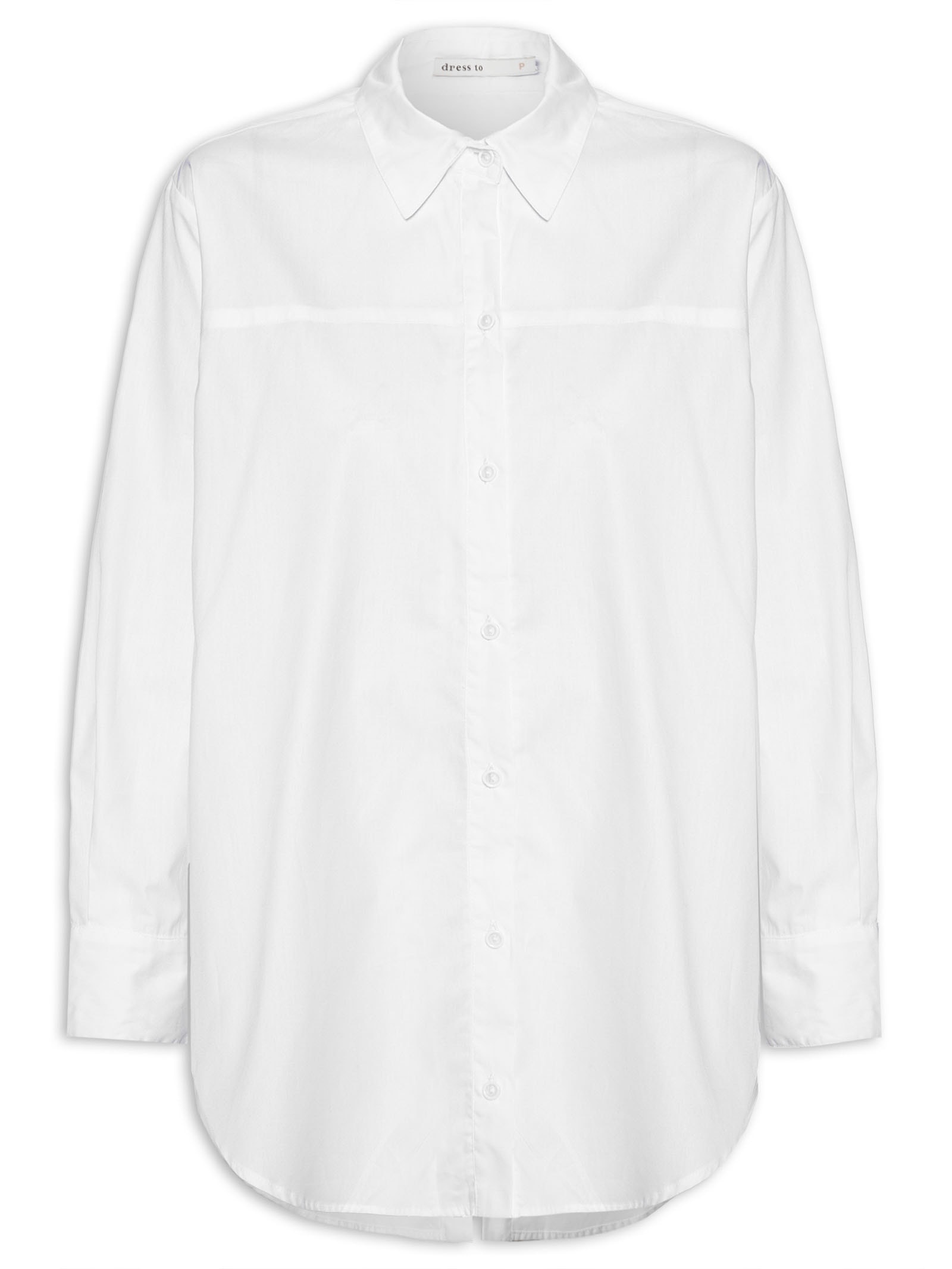 Camisa Feminina Algodão Punho Branco Dress To