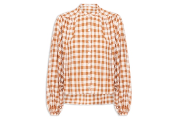 Camisa Feminina Algodão Vichy - Bege