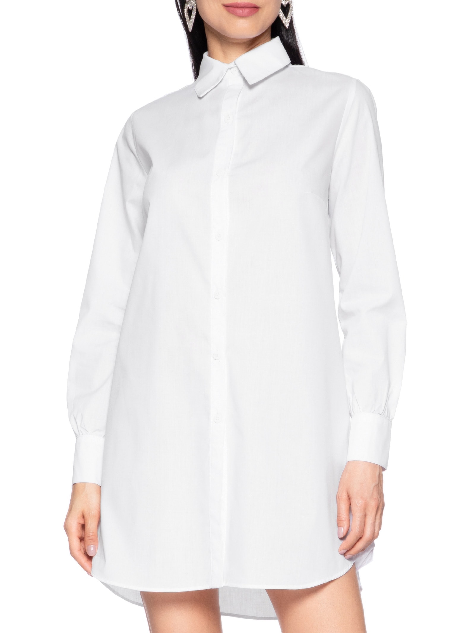 Camisa Feminina Alongada Branco Market 33