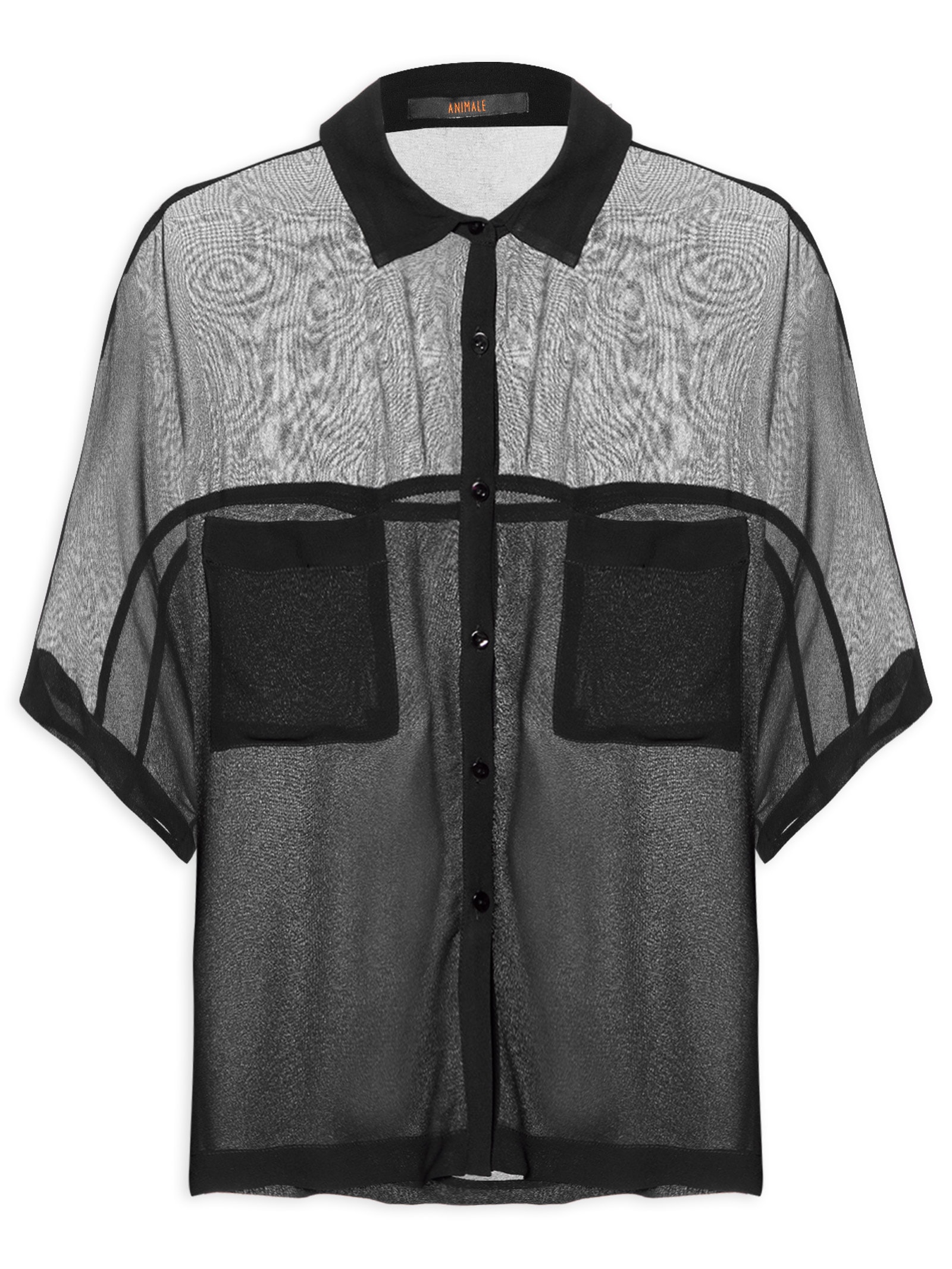 Camisa Feminina Ampla Mix Preto Animale