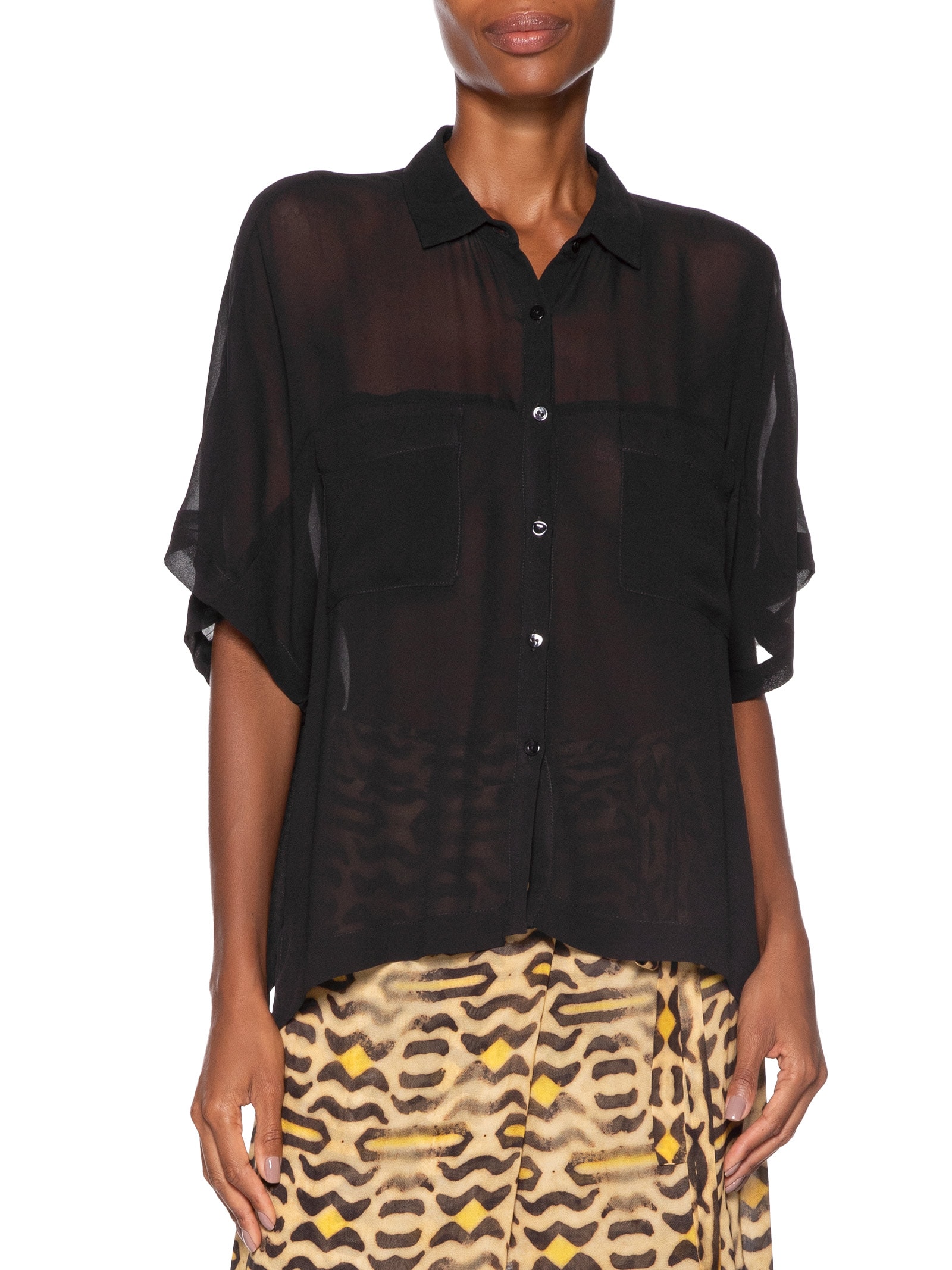 Camisa Feminina Ampla Mix Preto Animale