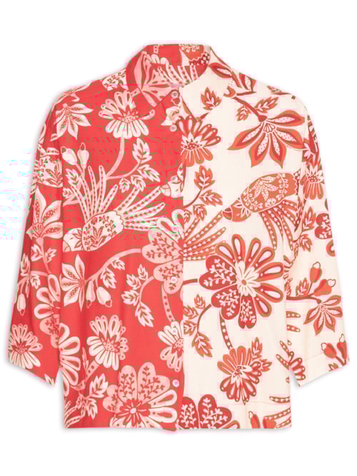 Camisa Feminina Arara Floral – Vermelho