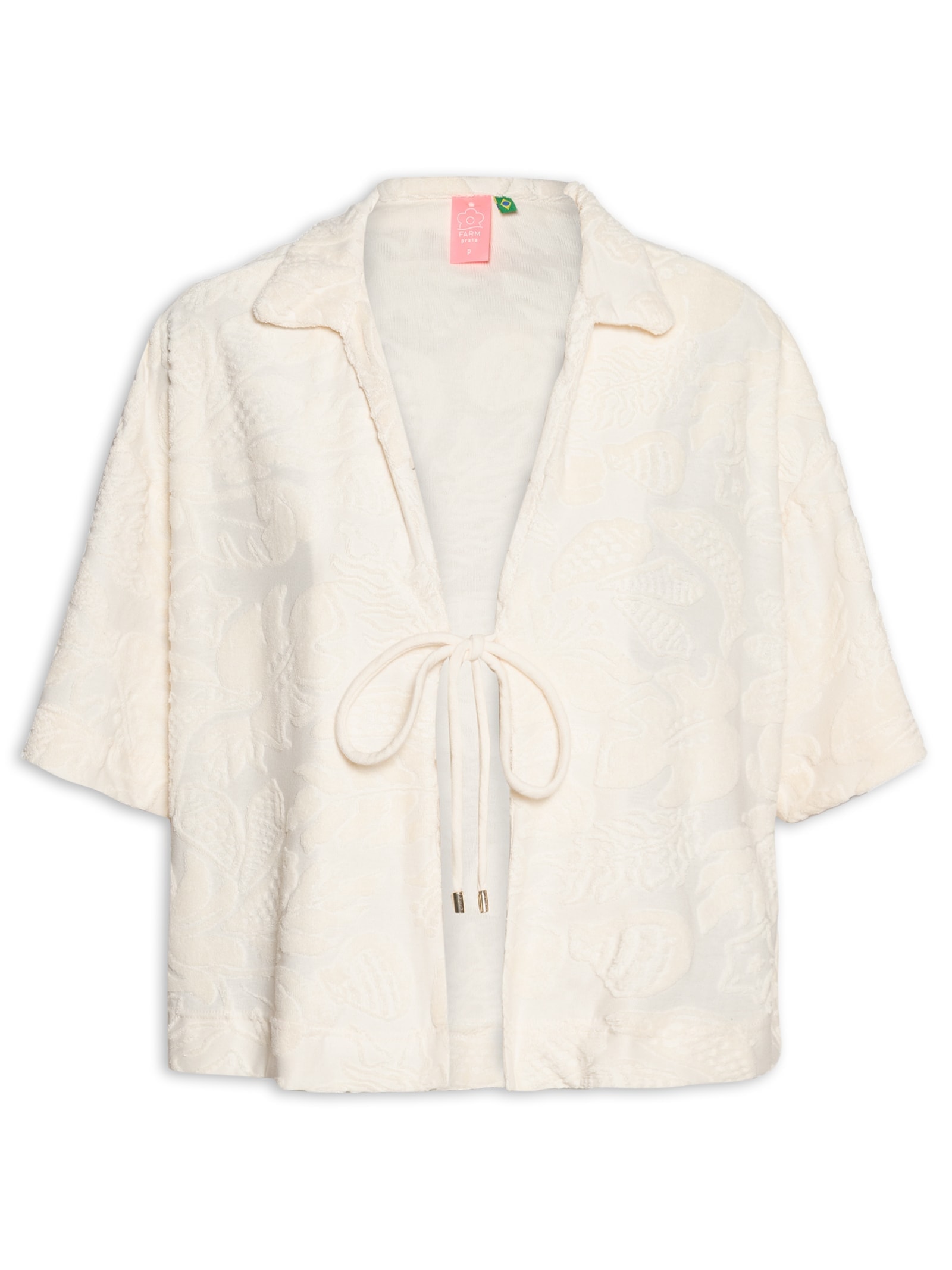 Camisa Feminina Atoalhada Branco Farm Praia