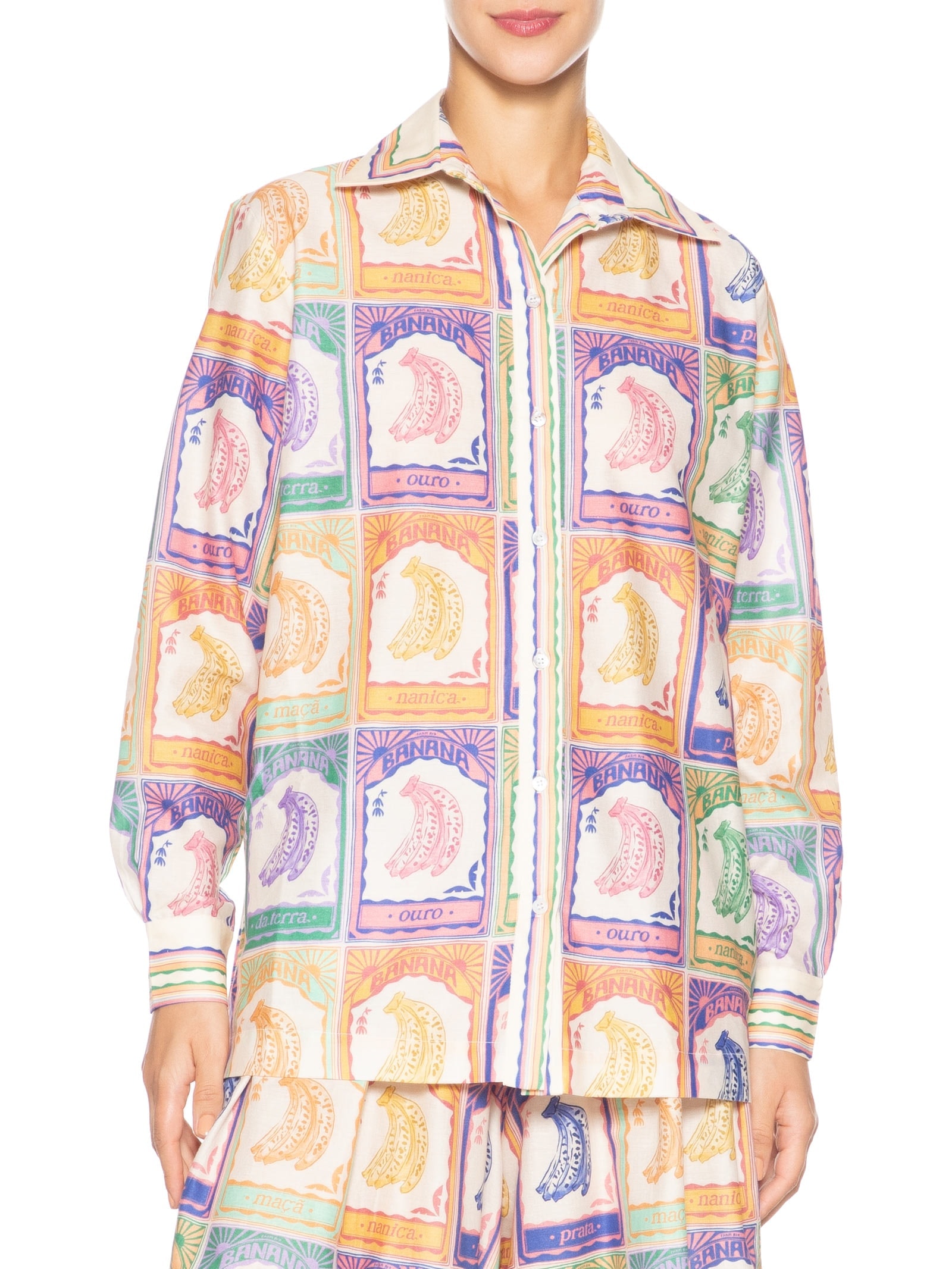 Camisa Feminina Banana Selo Bege Farm