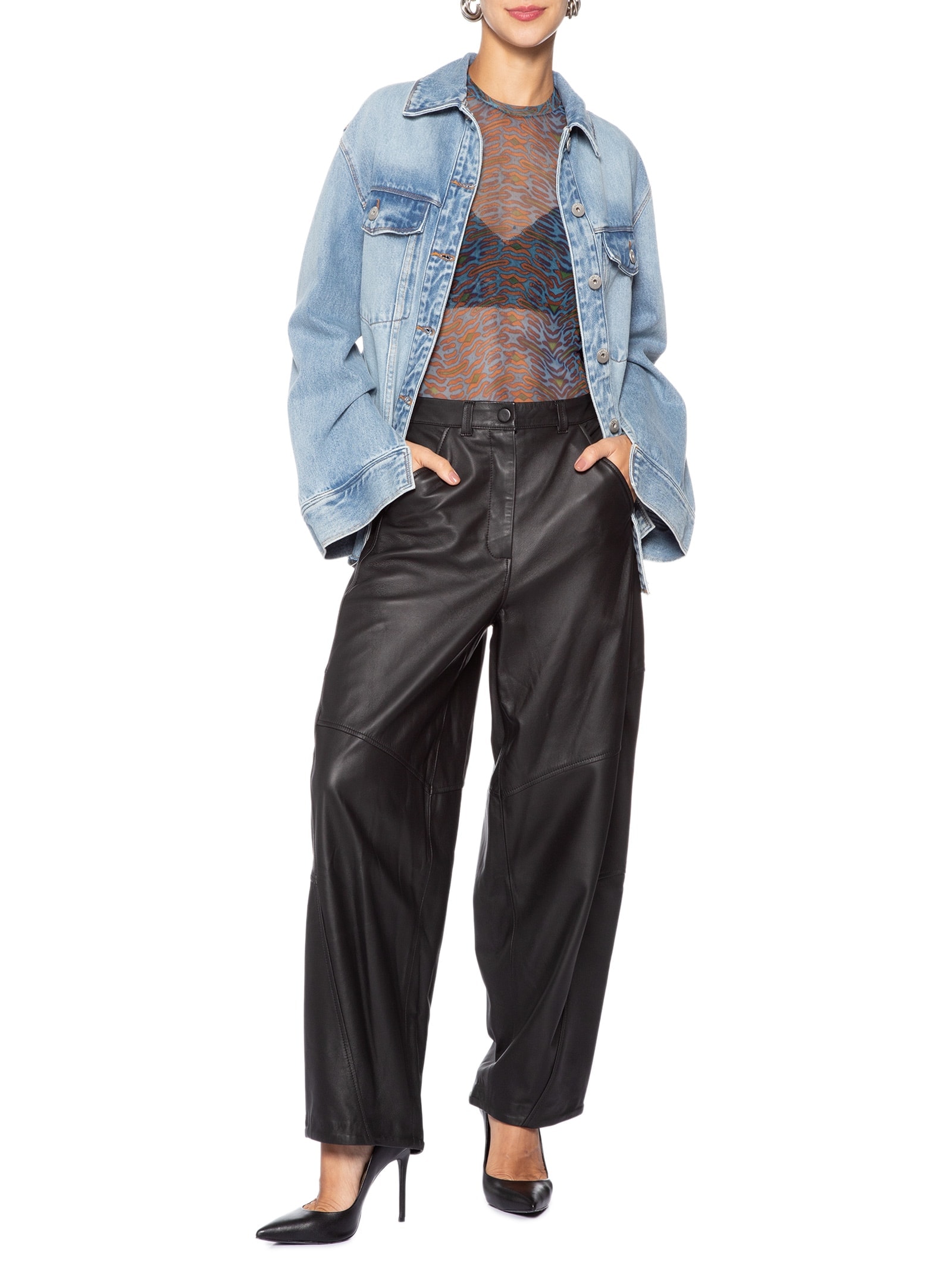 Camisa Feminina Barra A Fio Azul Animale