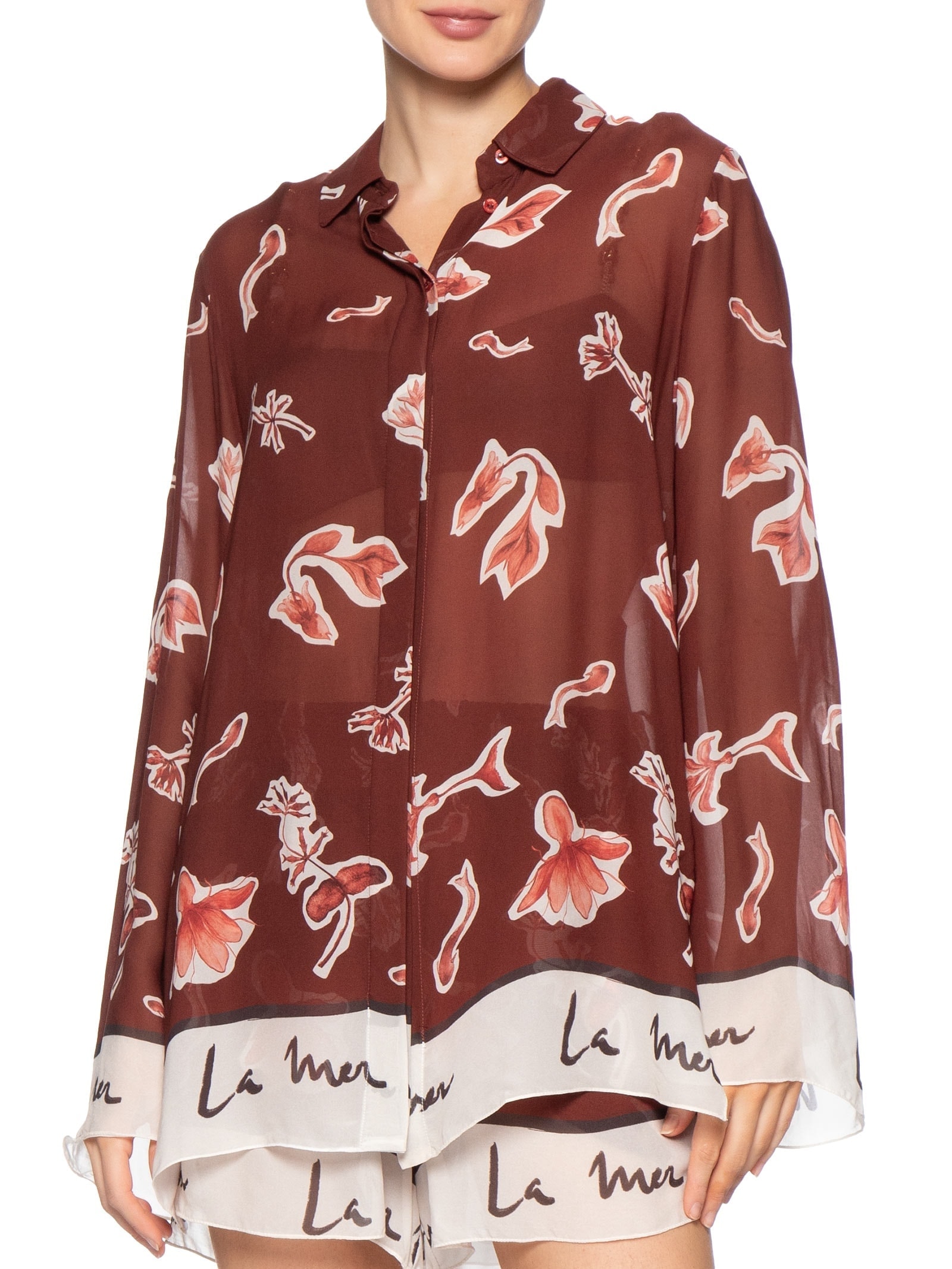 Camisa Feminina Barrado Bar La Mer Marrom Animale Resort