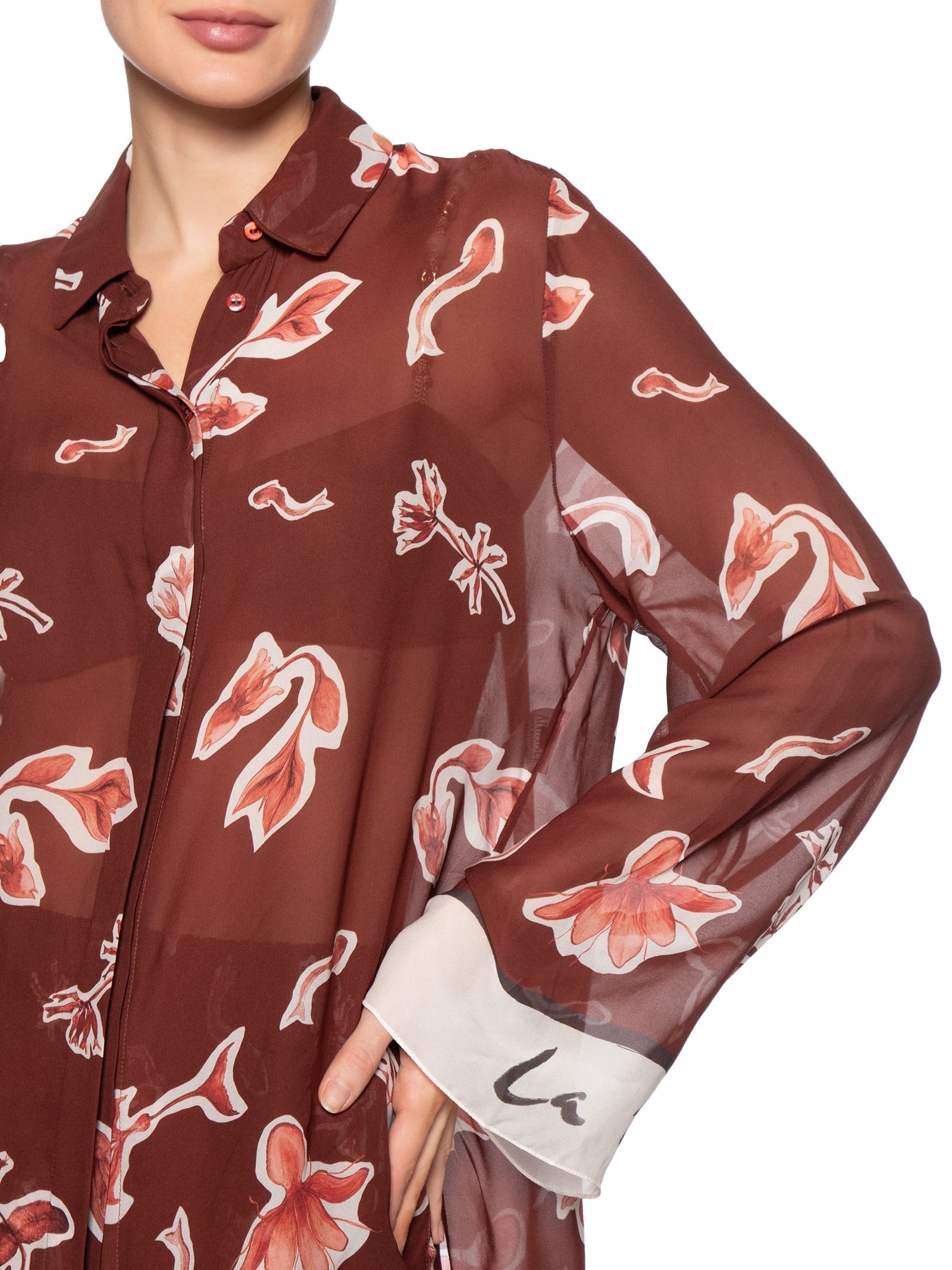Camisa Feminina Barrado Bar La Mer Marrom Animale Resort