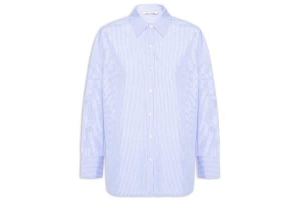 Camisa Feminina Basic Listrada - Azul