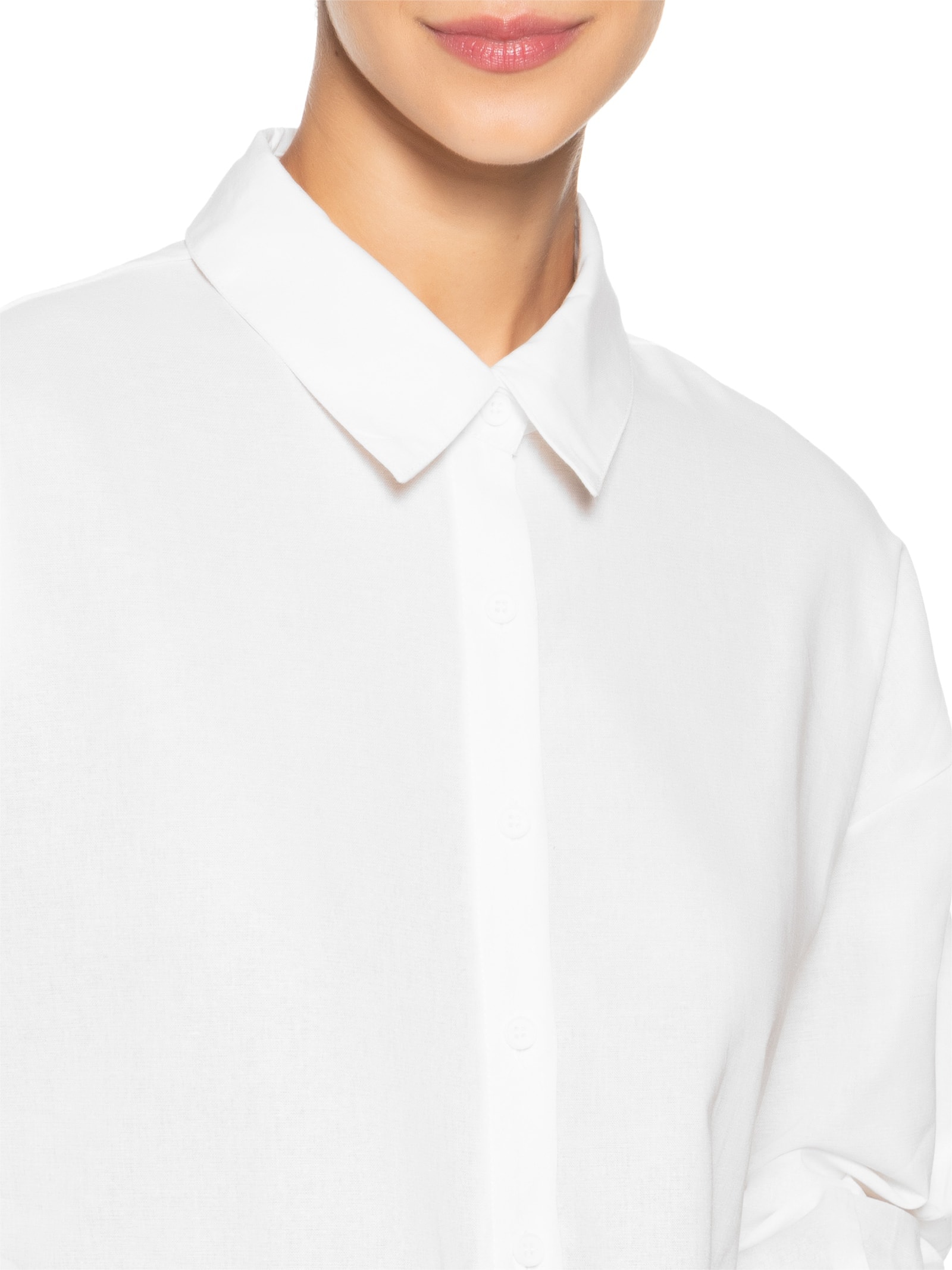 Camisa Feminina Básica Barra Mullet Branco Basiq