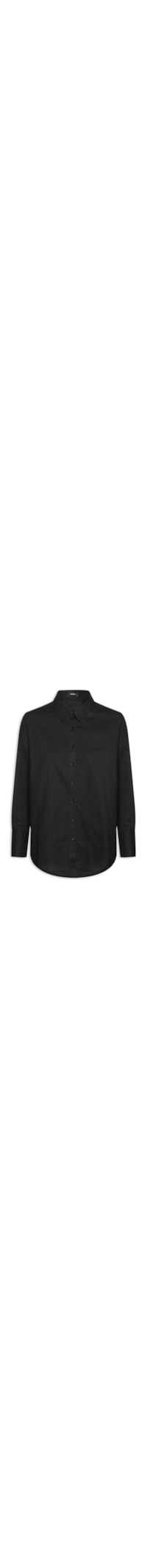 Camisa Feminina Básica Barra Mullet - Preto