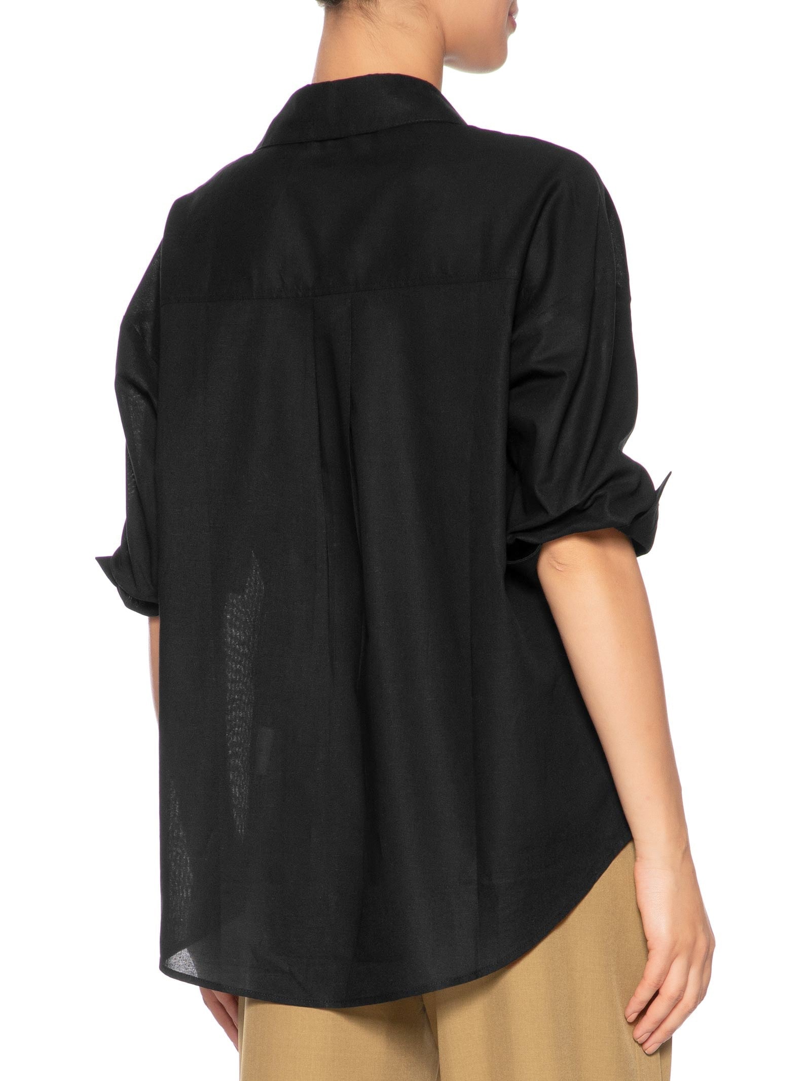 Camisa Feminina Básica Barra Mullet Preto Basiq