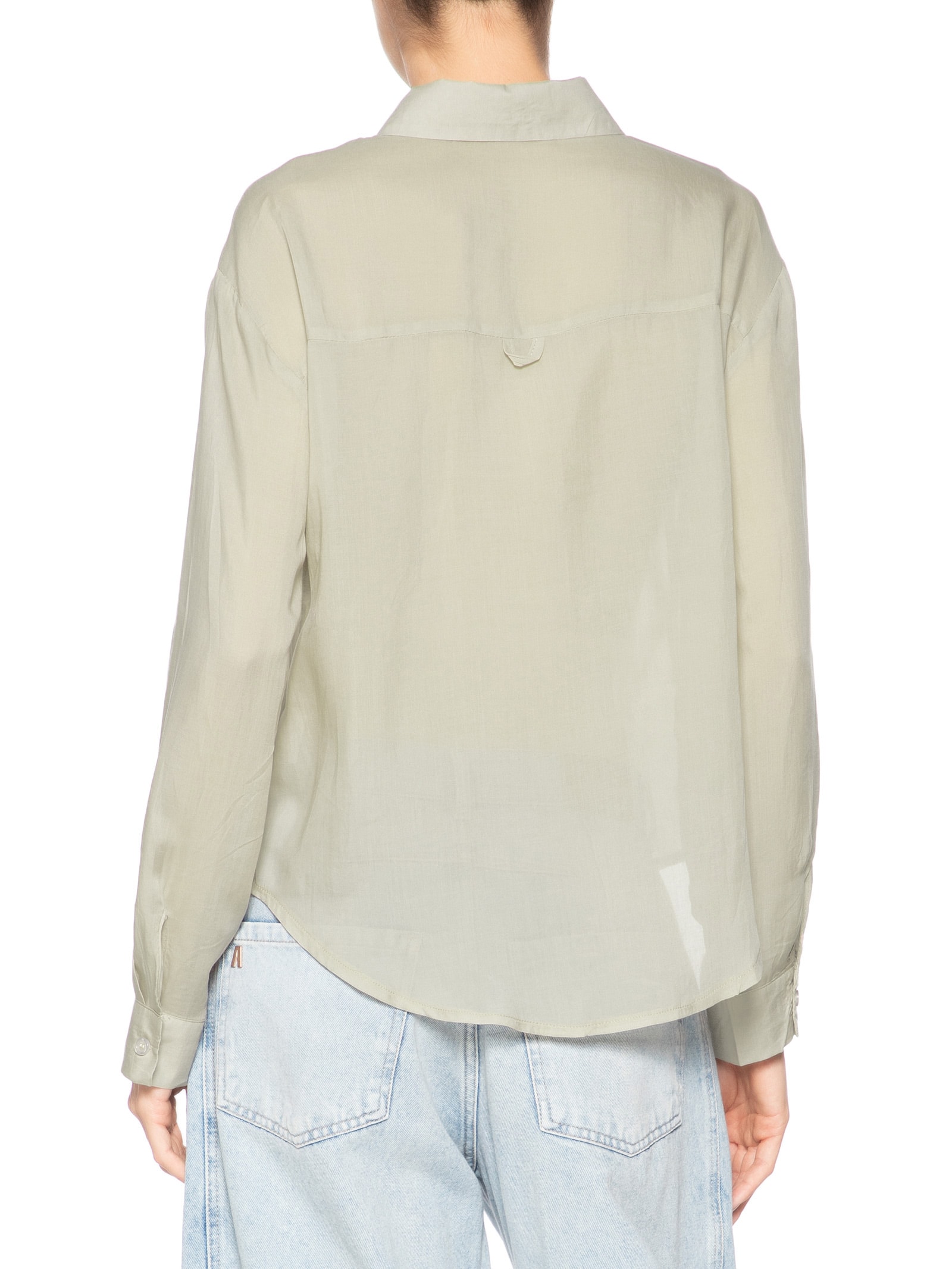 Camisa Feminina Básica Com Bolso Bege Basiq