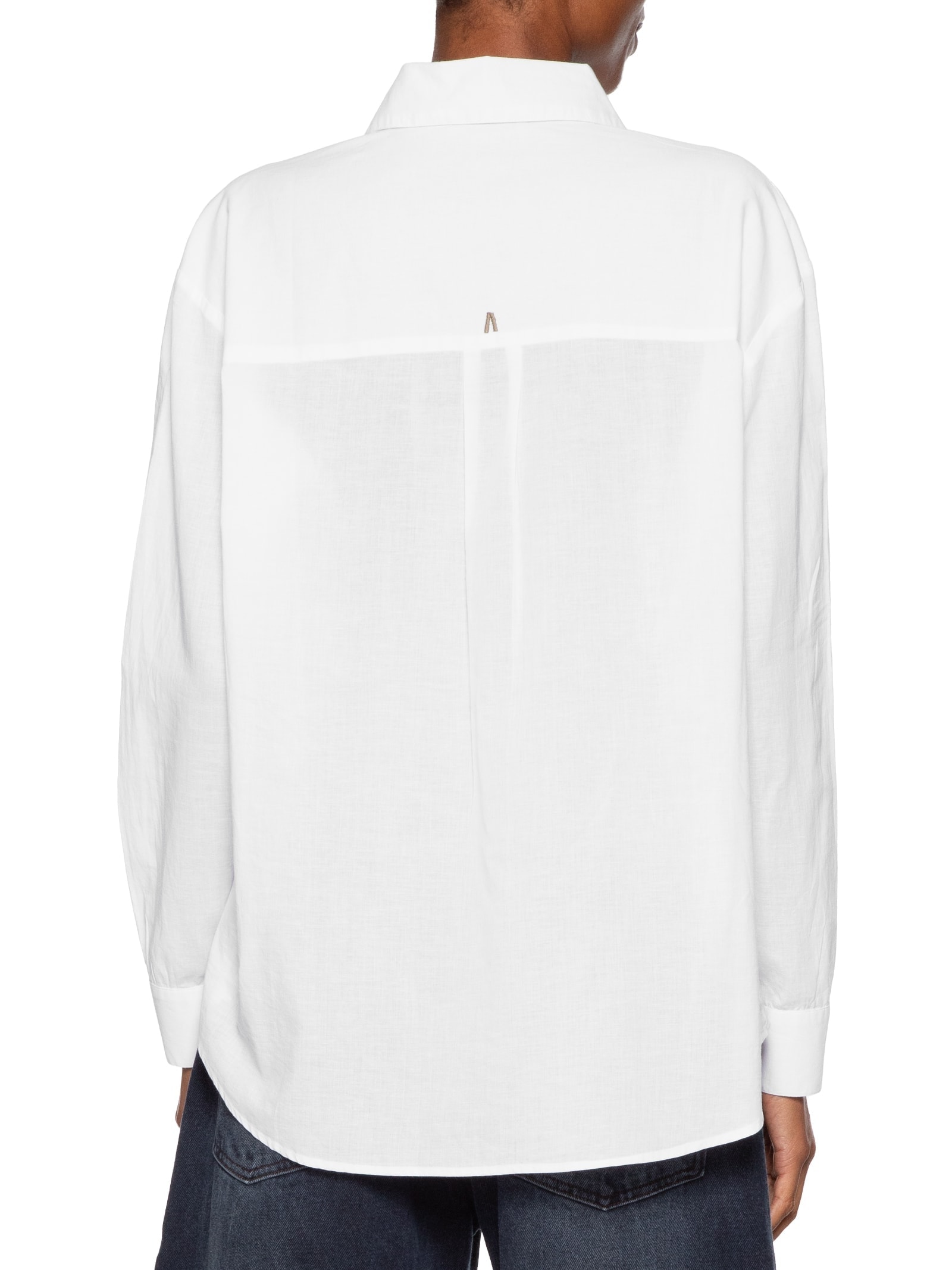 Camisa Feminina Básica Com Bolso Branco Animale Jeans