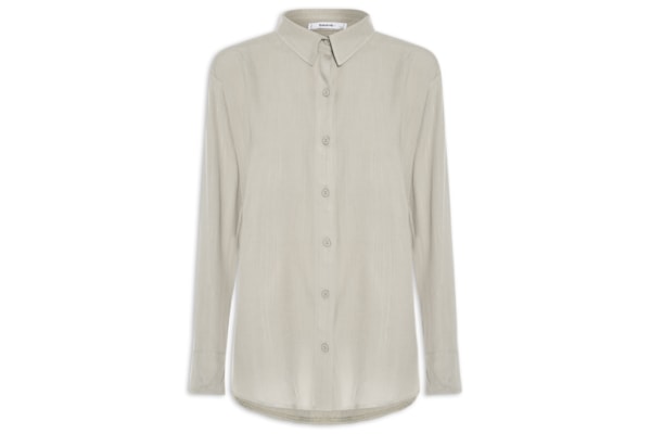 Camisa Feminina Básica Manga Longa - Cinza